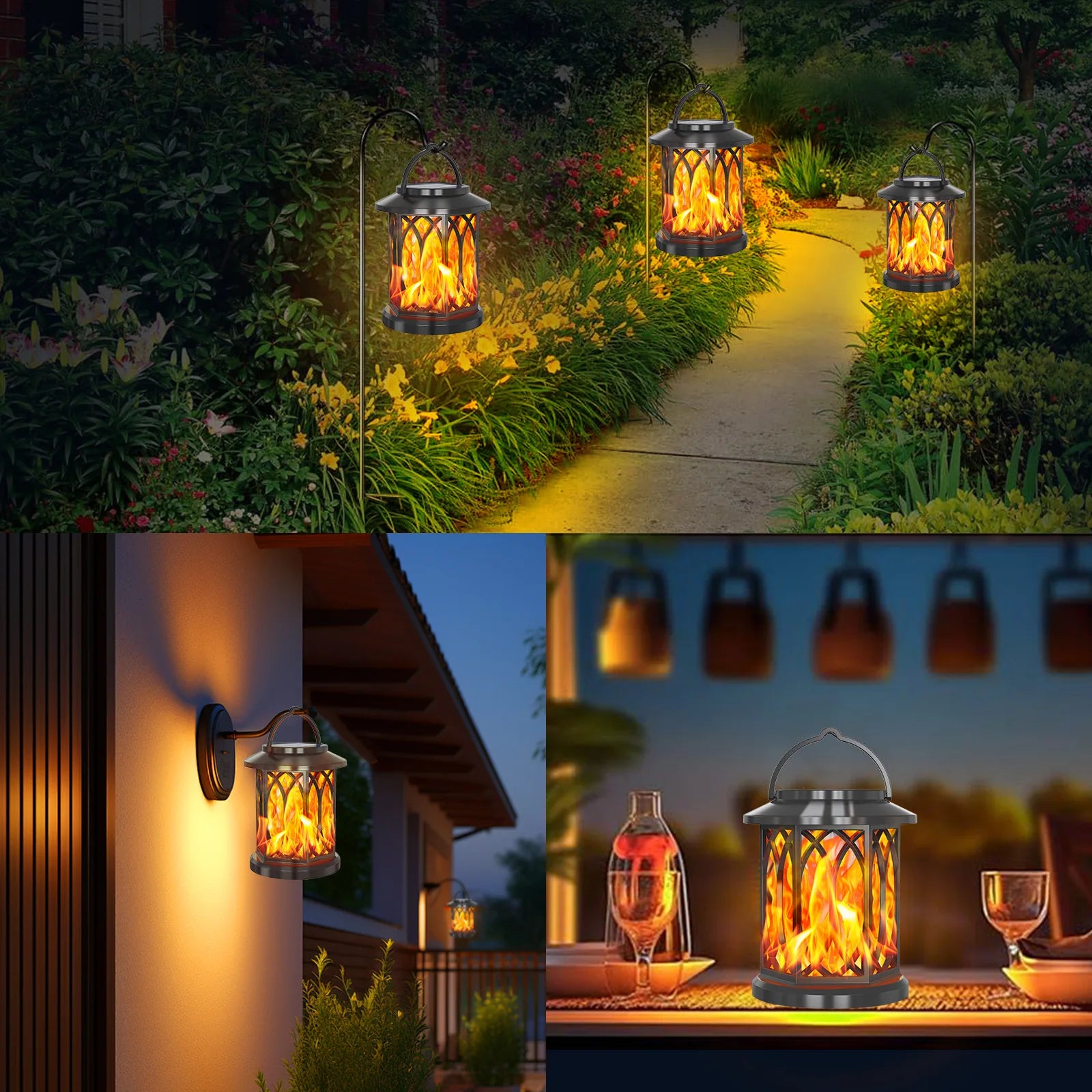 suspension solaire à flamme pour jardin extérieur - vue 3 sur 6