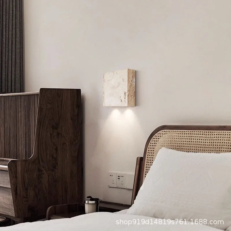 applique murale led en pierre naturelle 3000k lampe d'ambiance