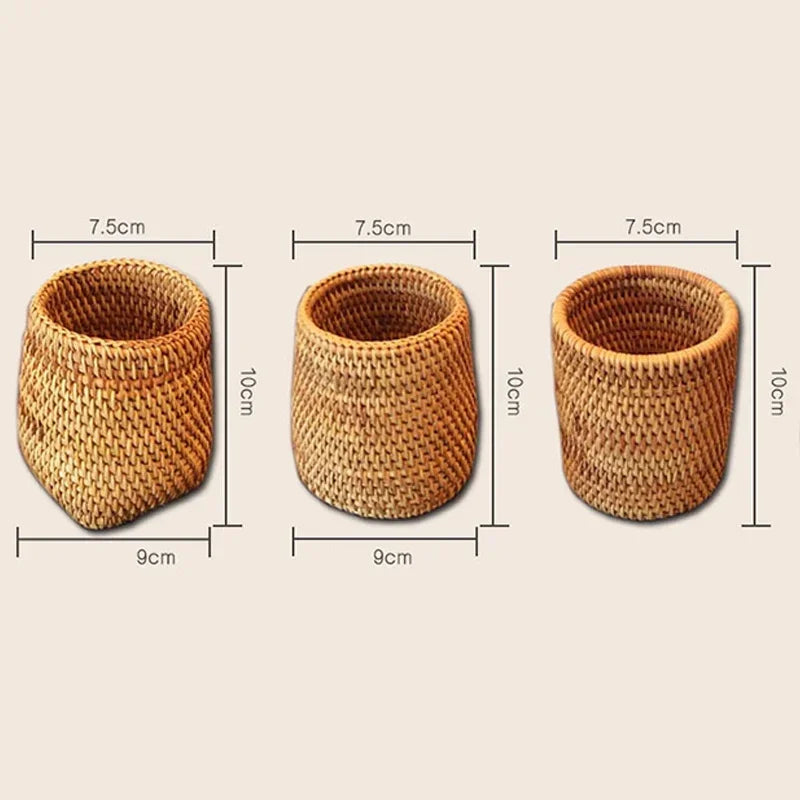 boîte de rangement en rotin pour ustensiles et vaisselle - vue 10 sur 9