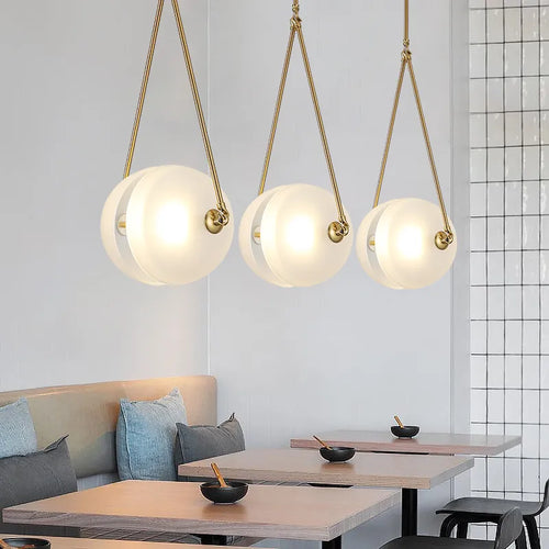 Suspension LED en verre blanc lait - vue 2 sur 7