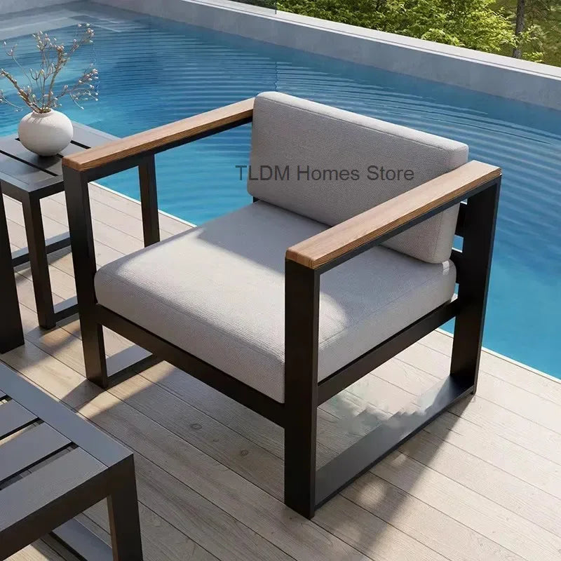 canapés de jardin en aluminium étanche mobilier extérieur combiné - vue 3 sur 18