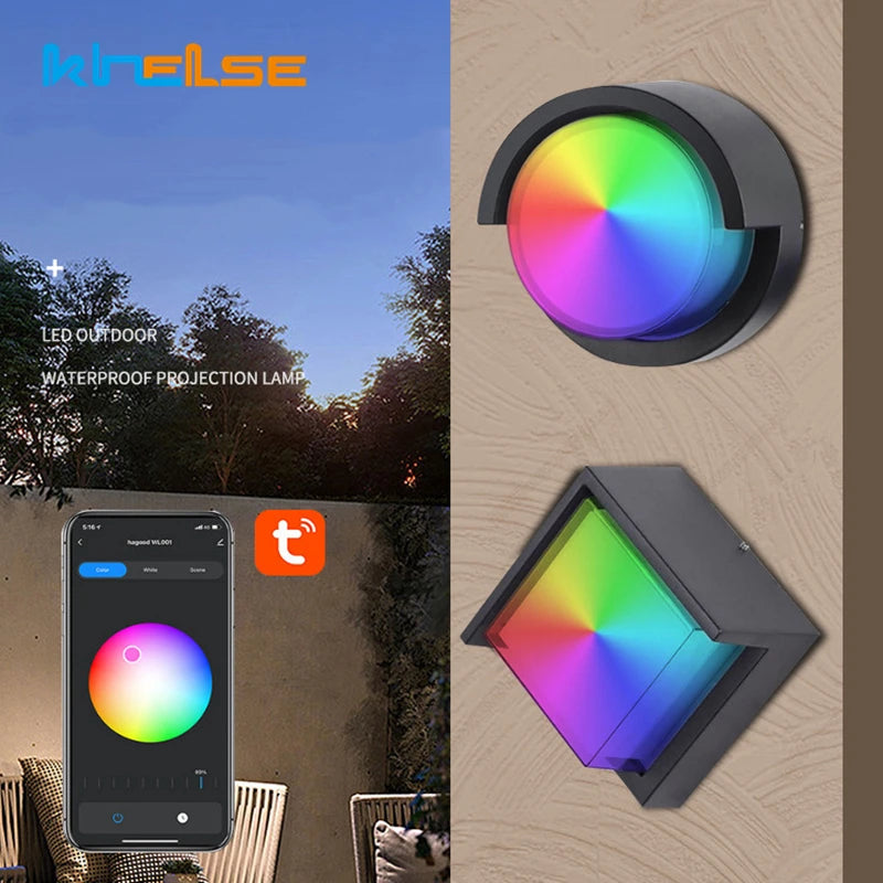 applique murale led extérieure intelligente double abat-jour en acrylique - vue 3 sur 10