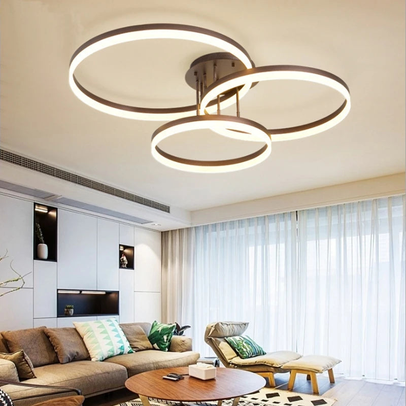 Modern LED super bright circular ceiling light in living room, Nordic restaurant light, minimalist bedroom ceiling light fixture - vue 2 sur 7