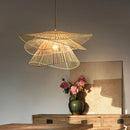 lustre led en bambou rotin créatif pour décoration maison