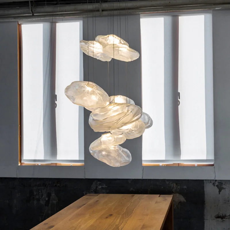 lustre en verre design nuage pour intérieur décoratif lumineux - vue 3 sur 21