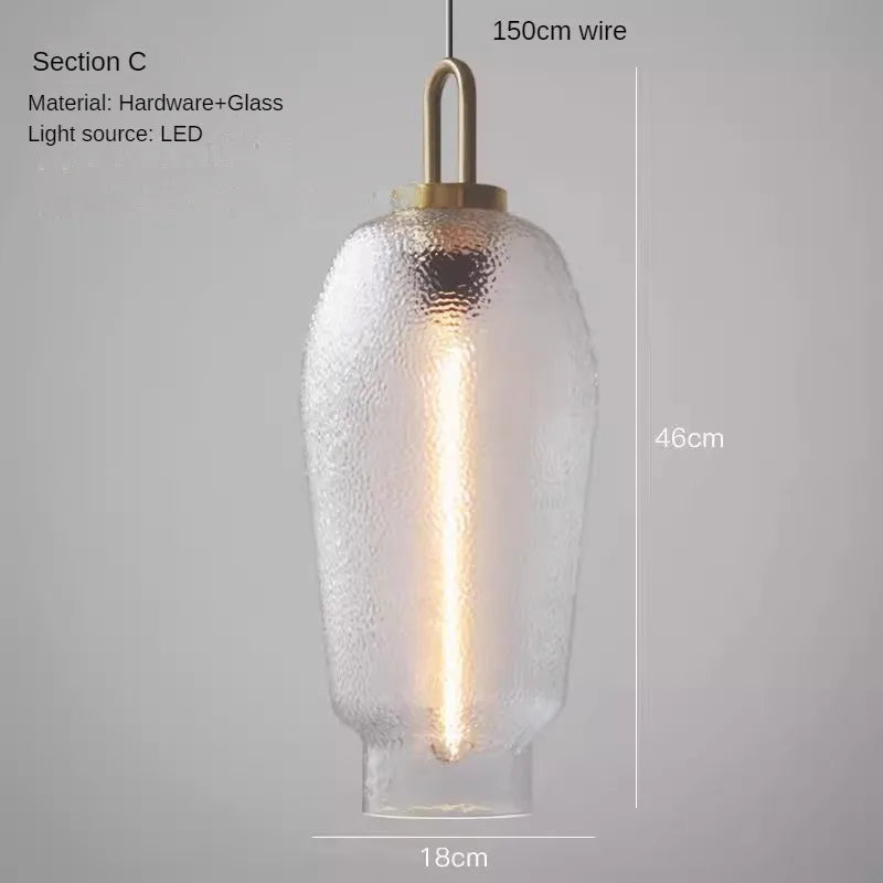 lustre en verre minimaliste au style luxueux et léger - vue 8 sur 10