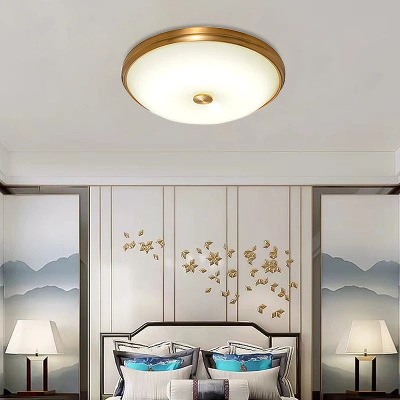 Plafonnier LED rond en verre au design moderne