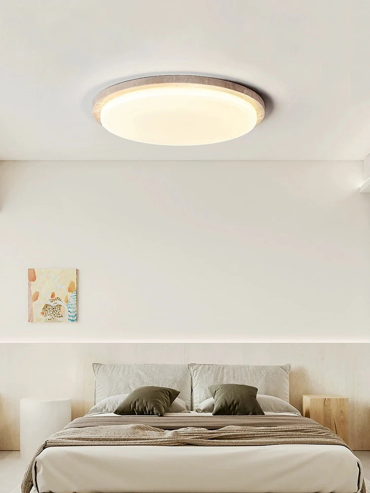 plafonnier led style wabi-sabi japonais en pierre de grotte - vue 4 sur 9