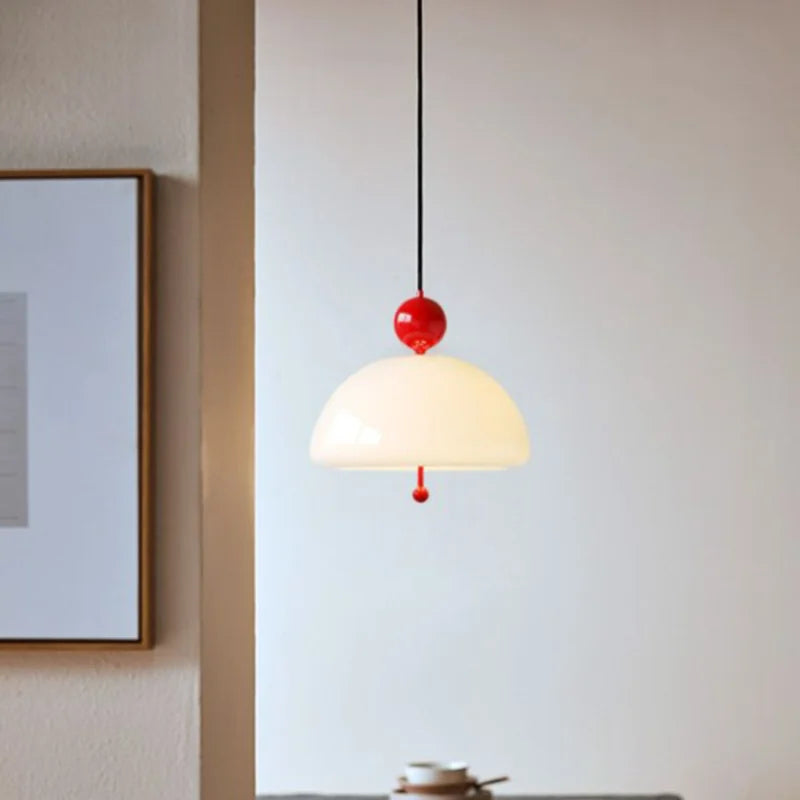 lampe led suspendue nordique en verre champignon luminaire esthétique - vue 4 sur 11