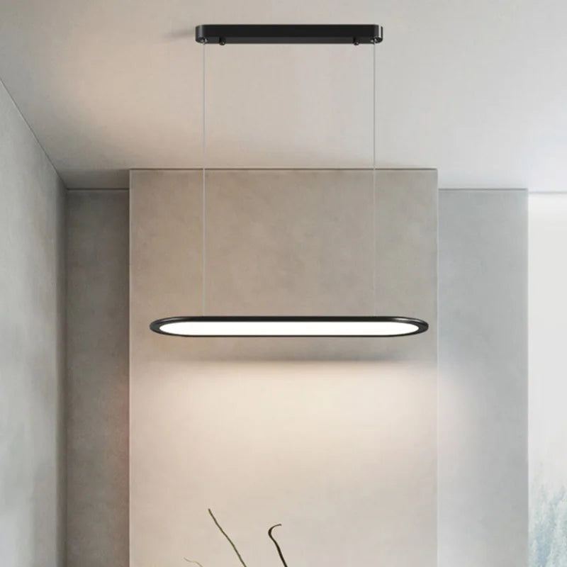 Modern minimalist LED chandelier for Nordic decor - vue 6 sur 12
