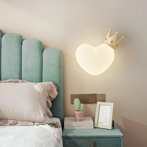 applique murale led romantique couronne coeur nuage pour enfants - vue 5 sur 12