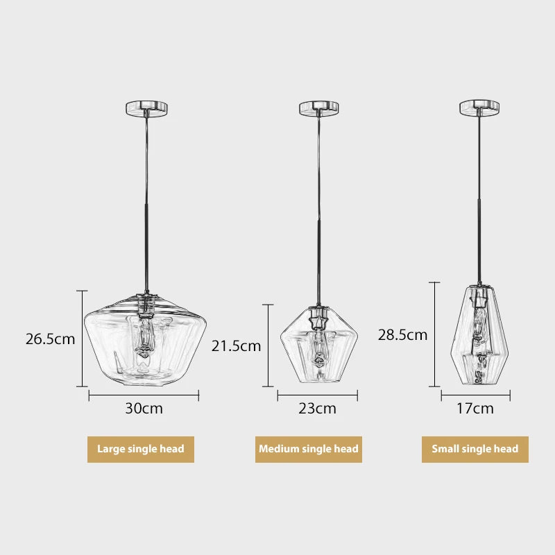 Modern Nordic glass pendant light, creative minimalist style - vue 5 sur 14