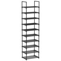 SONGMICS Shoe Rack, 10-Tier Metal Shoe Storage Organizer, Customizable Design, Metal Frame, Space-Saving Rack