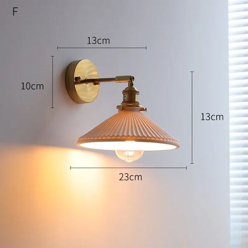 Applique LED nordique japonaise cuivre blanc - vue 21 sur 23