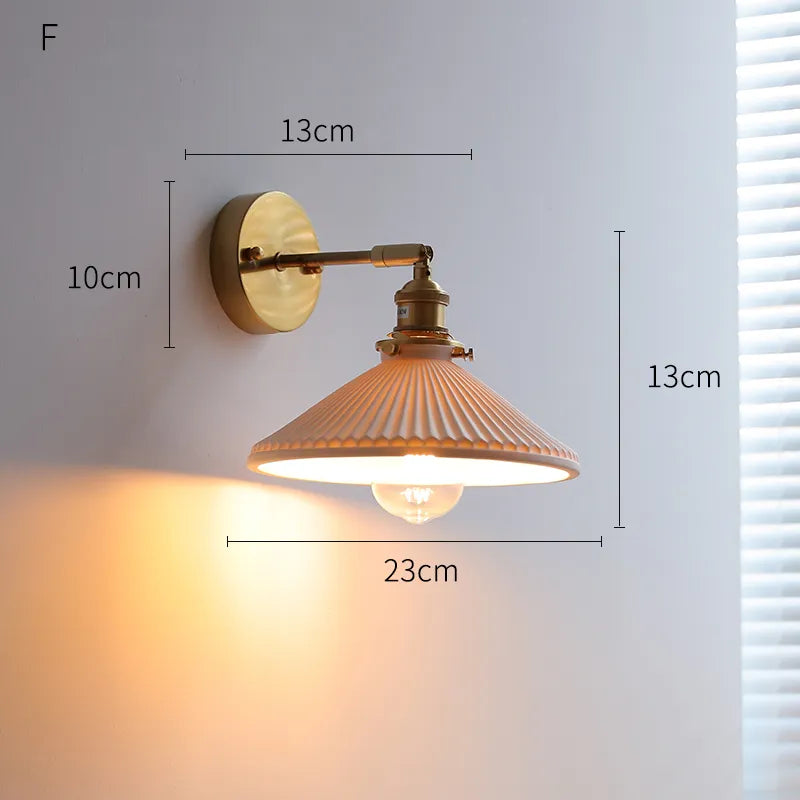 Applique LED nordique japonaise cuivre blanc - vue 20 sur 23