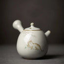 Theiere ceramique ru kiln motif chat poignee laterale