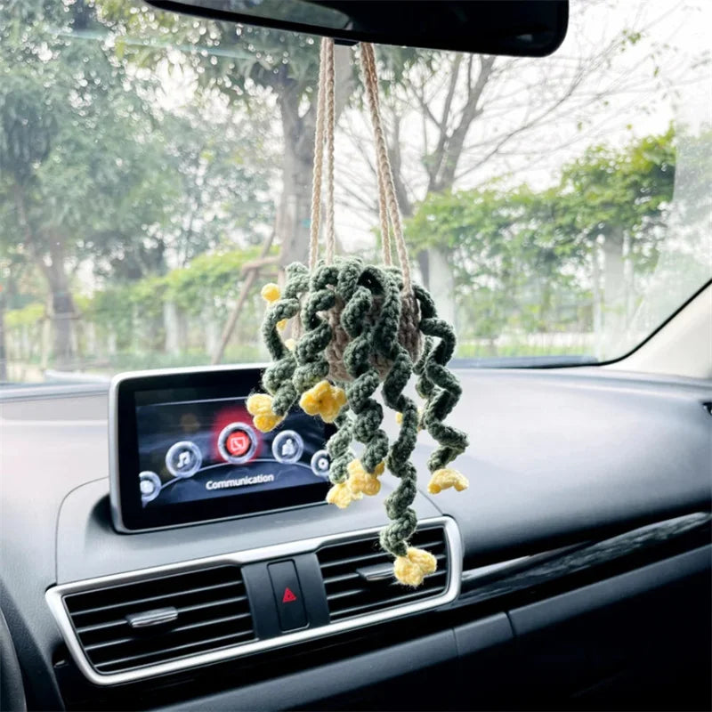 crochet suspendu créatif pour décoration de voiture plante en pot - vue 17 sur 34