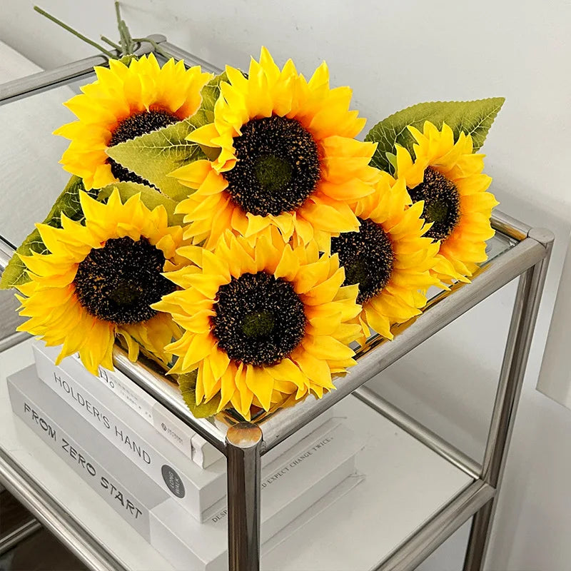 tournesol artificiel décoratif pour arrangements floraux et photographie - vue 4 sur 11