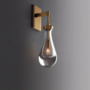 applique murale design gouttelette d'eau cristal led cuivre nordique