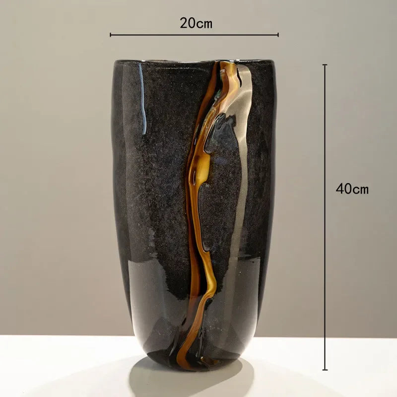 vase en verre craquelé pour arrangement floral décoratif - vue 9 sur 9