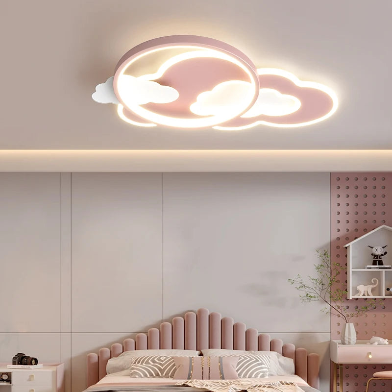 lustre led nuage moderne pour chambre d'enfant - vue 4 sur 9