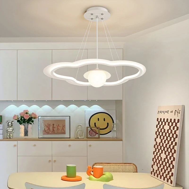 lustre led avec abat-jour nuage pour décoration intérieure