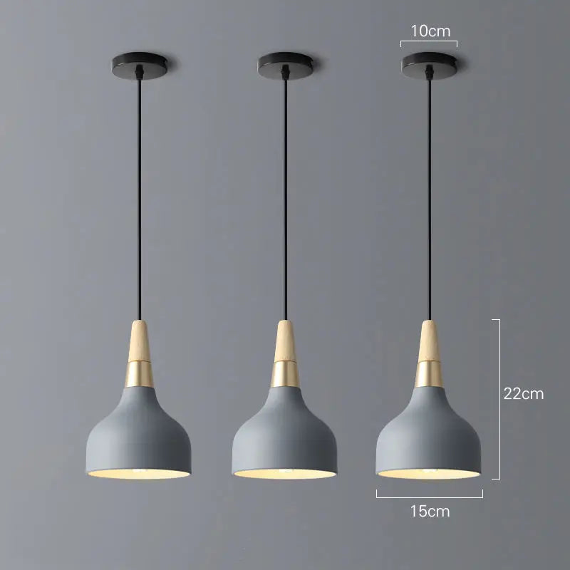 Suspension LED moderne avec abat-jour en métal coloré - vue 5 sur 12