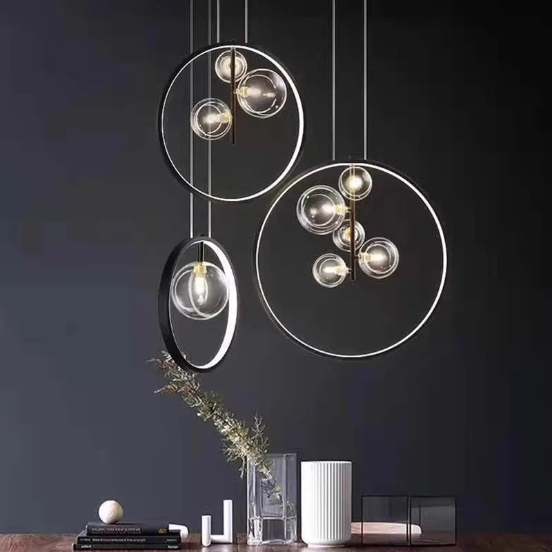 lustre à bulles en verre éclairage sphérique pour bar ou restaurant - vue 5 sur 10