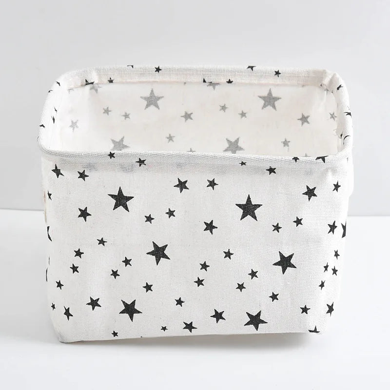 panier de rangement pliable en toile avec poignée coton et lin - vue 20 sur 22