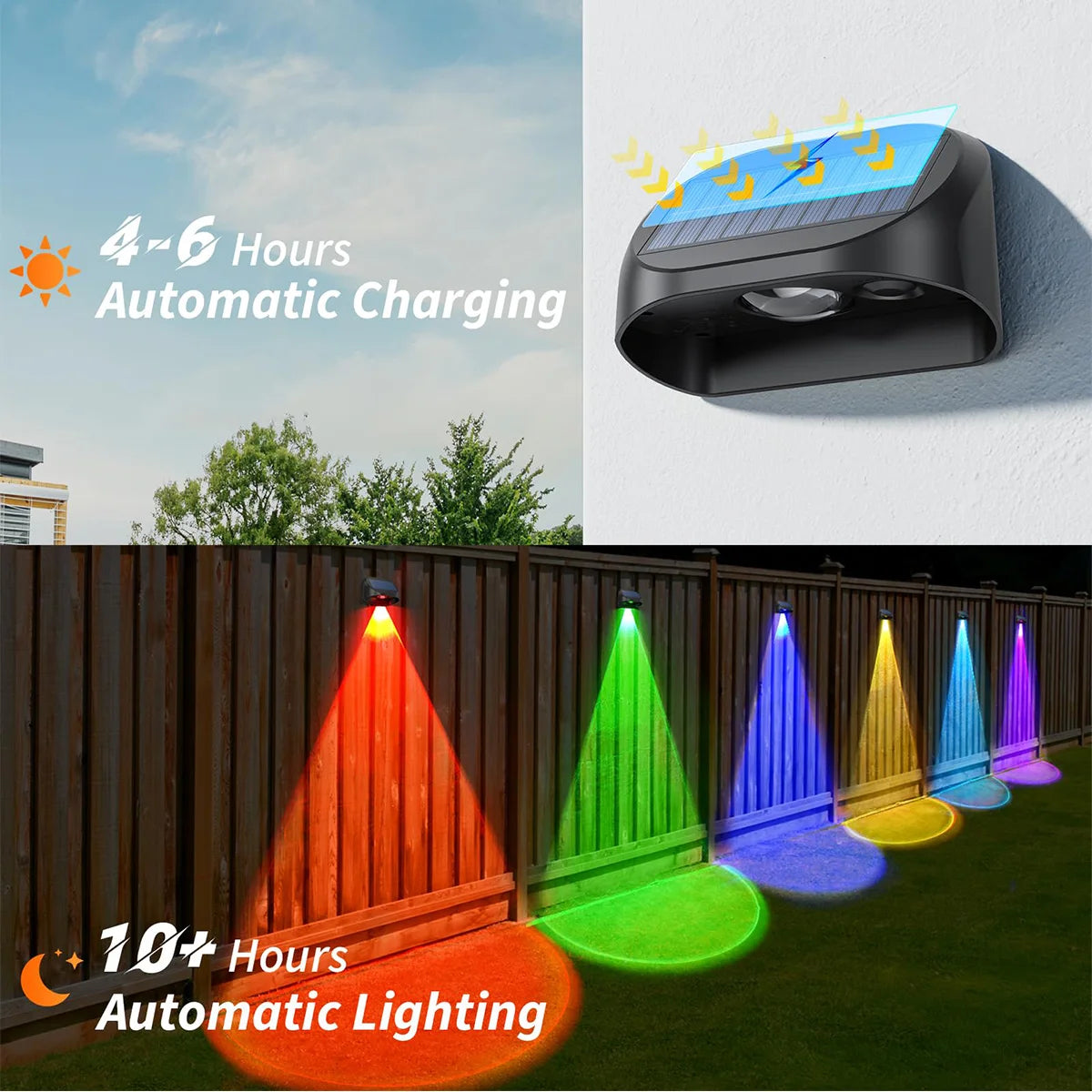 lampes solaires étanches pour éclairage extérieur crépuscule à aube - vue 4 sur 8