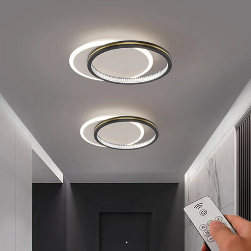 Plafond moderne à LEDs lampes pour salon chambre luxe décor luminaires intérieur couloir plafonnier avec télécommande - vue 3 sur 14