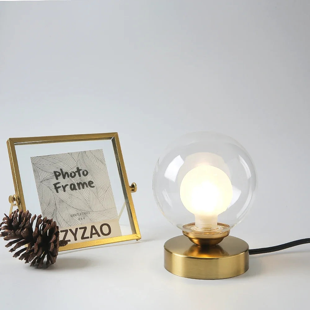 lampe à poser en verre doré pour éclairage décoratif intérieur - vue 4 sur 8