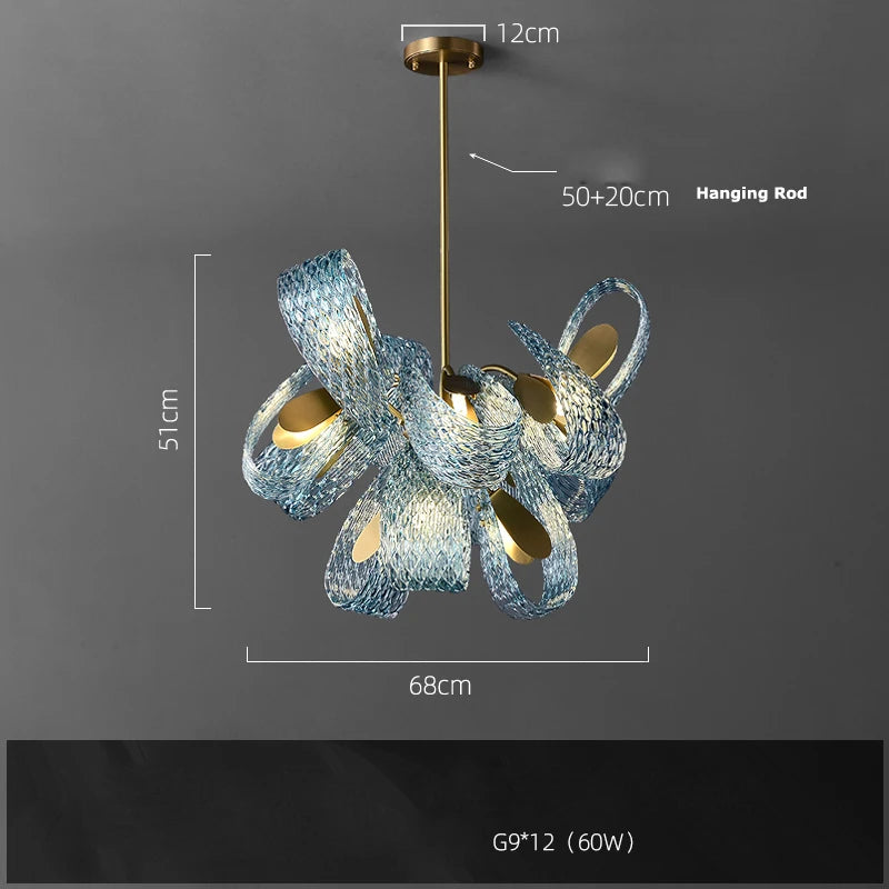 lustre suspendu en verre cristal éclairage moderne pour intérieur - vue 14 sur 21