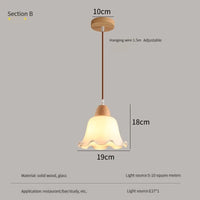 lustre nordique led suspendu moderne en bois et verre