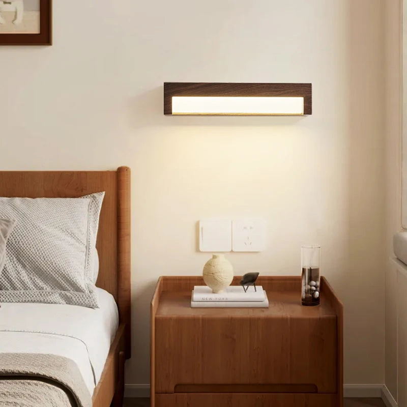 lampe de chevet rétro à grain de bois pour divers usages - vue 4 sur 10