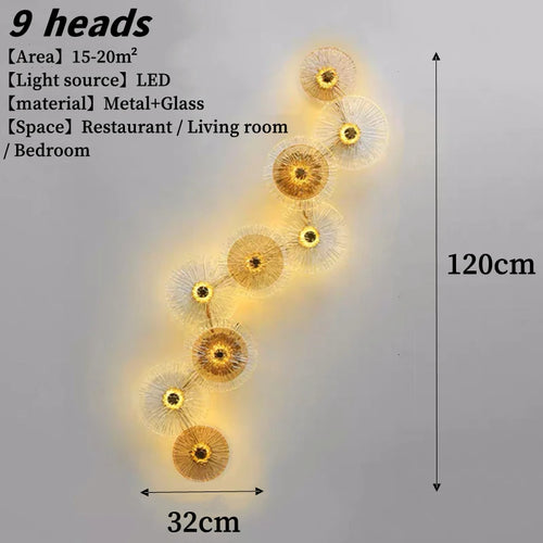 Nordique créatif LED verre applique moderne Simple combinaison applique salon chambre Restaurant luxe décoration applique murale - vue 12 sur 12