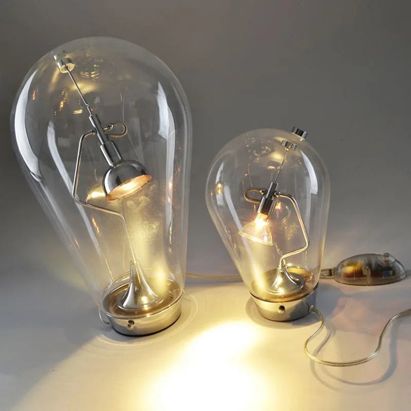 lampe de bureau magnétique moderne en verre transparent réglable - vue 3 sur 8