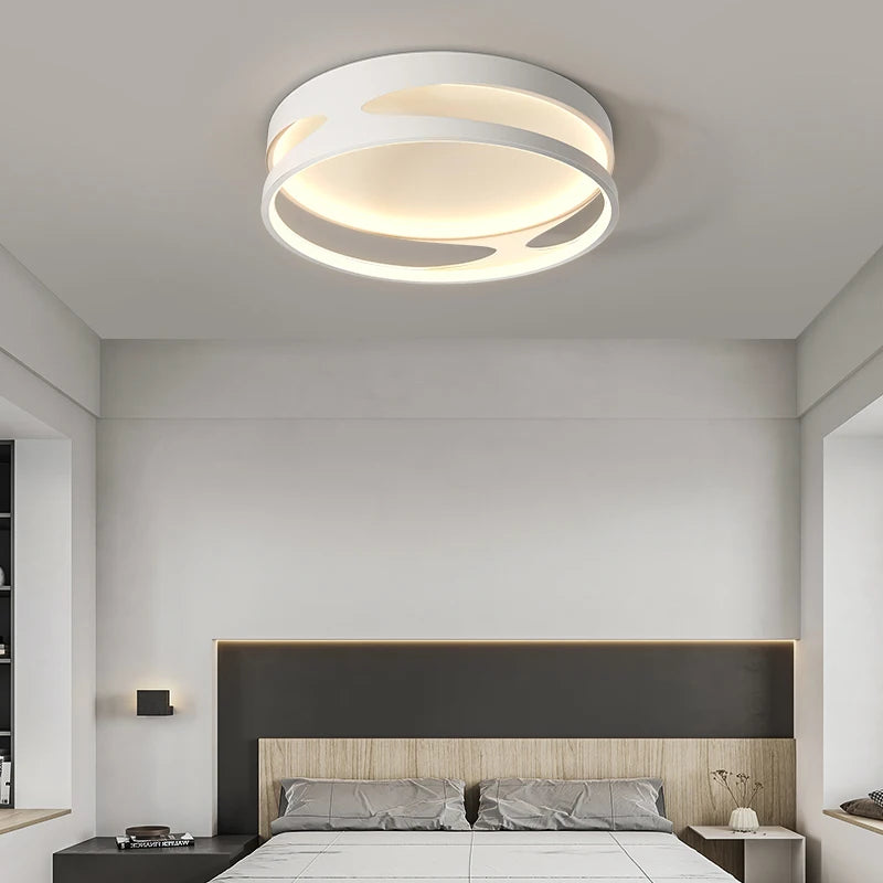 Modern nordic minimalist recessed LED ceiling light decorative fixture - vue 4 sur 8