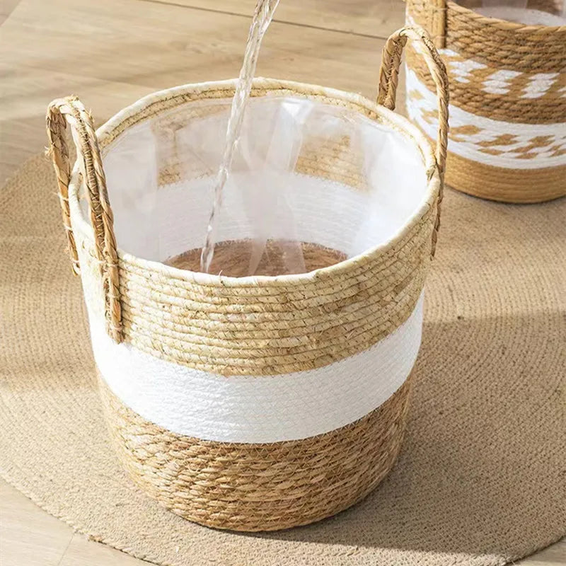 panier en osier naturel pour jardin et rangement décoratif - vue 5 sur 15