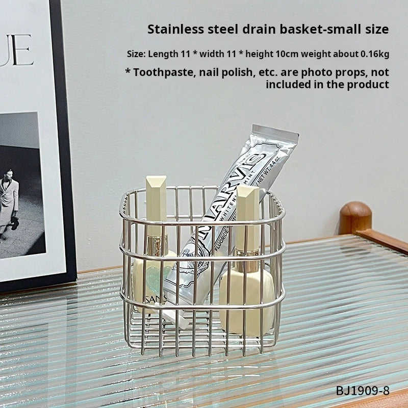 panier de rangement carré en acier inoxydable pour organiser votre intérieur - vue 8 sur 8