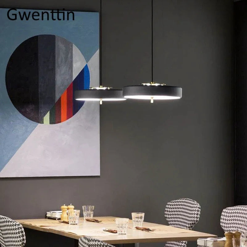 suspension ronde nordique luminaires led pour décoration moderne - vue 6 sur 9