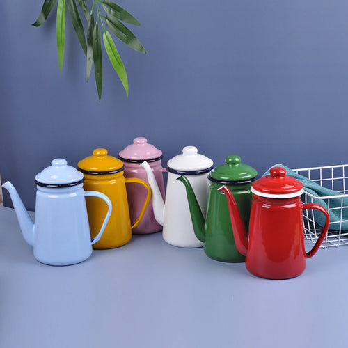 Cafetiere emaillee vintage avec poignee resistante 11l