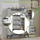 Shoe cabinet with 3 flaps, 1 drawer and 1 door, shoe rack shoe tipper narrow, shoe cabinet White