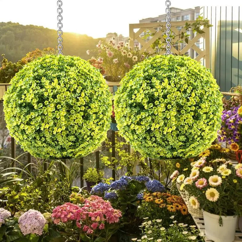 boules de topiaire en gazon artificiel pour décoration extérieure - vue 2 sur 14