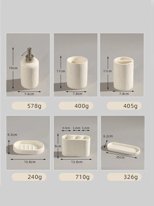 Wabi-Sabi-Electric Toothbrush Holder Set, Bathroom Toothbrush Cup, Vanity Desktop Storage Tray, Home Decoration - vue 7 sur 14