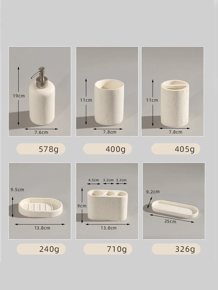 Wabi-Sabi-Electric Toothbrush Holder Set, Bathroom Toothbrush Cup, Vanity Desktop Storage Tray, Home Decoration - vue 6 sur 14