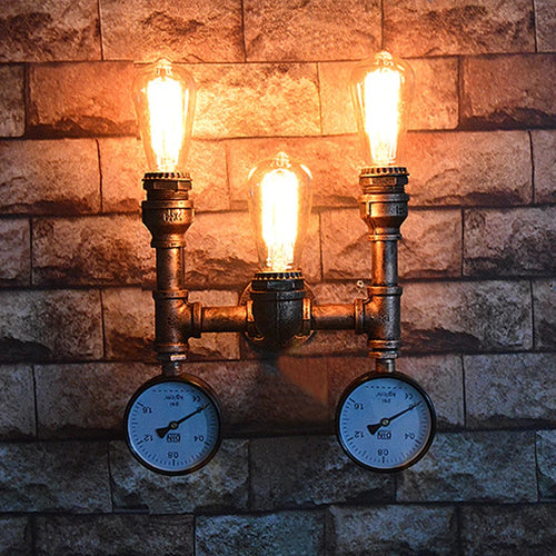 applique murale vintage steampunk à tuyau d'eau design industriel - vue 6 sur 10
