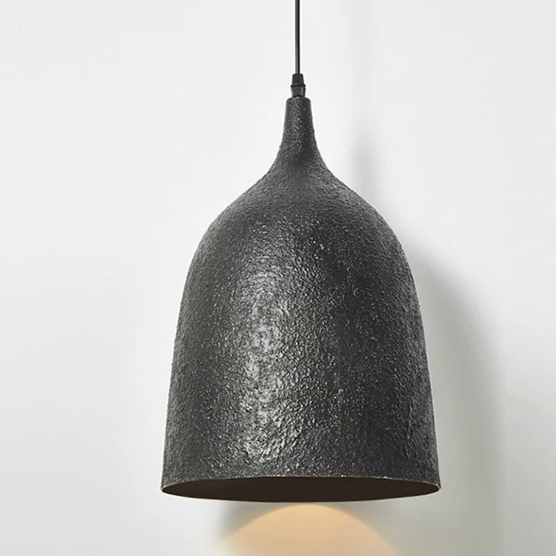 suspension Moderne E27 LED ronde en métal rétro salle à manger Style silencieux fer noir en forme de cloche chambre modèle chambre - vue 4 sur 7