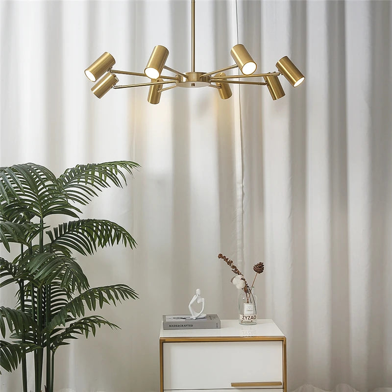 Modern adjustable nordic minimalist multi-head creative chandelier - vue 4 sur 6