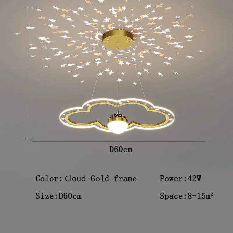 LED moderne créatif étoile suspension lumières enfants chambre lustre chambre salle d'étude maison dessin animé chambre d'enfants luminaires - vue 16 sur 21